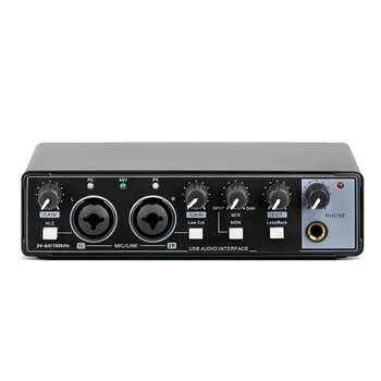 1 Kos Zvočne Kartice Studio Snemanje USB Avdio Strokovno Vmesnik, Zvočne Opreme Za Snemanje Črna