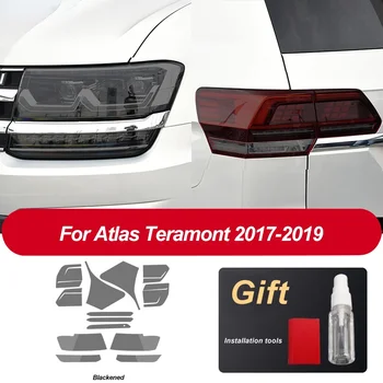 2 kosa pregleden black TPU avtomobilski žarometi zaščitno folijo nalepke za VW Atlas Tramonte 2017 2018 2019 smerniki dodatki
