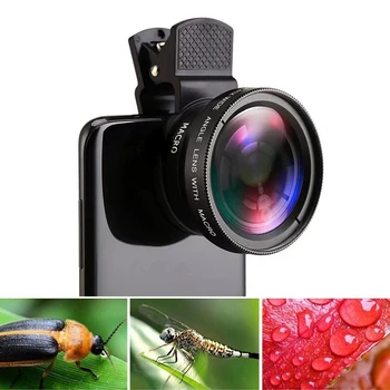 2 V 1 Mobilni Telefon Objektiv 0.45 X širokokotni M; 12,5 X Makro HD Objektiv Kamere Univerzalno Za iPhone Huawei Xiaomi Samsung Android