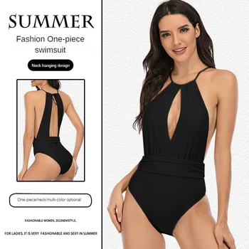 2023 Nove Ženske Seksi Tiskanja Brazilski Kopalke Enodelne Kopalke Tangice Visok Pas Plaže Za Kopanje Obleko Obleka, Backless Bikini