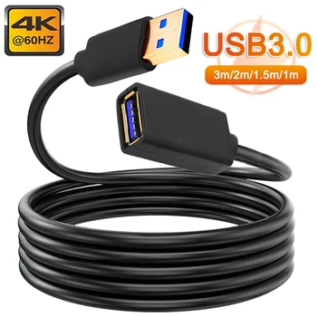 3m USB 3.0 2.0 Podaljšek Kabla za Smart TV PS4 Xbox Podaljšek Kabel Žice za Sinhronizacijo Podatkov, Hiter Prenos Kabli
