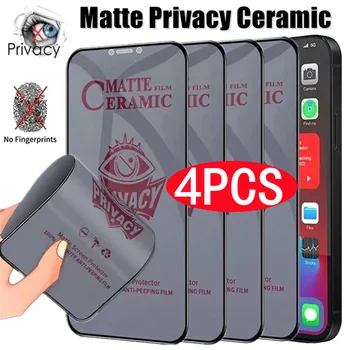 4Pcs Mat Keramični Zasebnosti Zaščitnik Zaslon za IPhone 12 13 11 14 Pro Max Mini Anti-spy Film za IPhone XS Max XR X 7 8 14 Plus