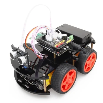 4WD Smart Robot Komplet Nadgradili Za Arduino UNO R3 s tehnologijo Bluetooth Modul IR Nadzor Programiranja, DIY Steblo Elektronski Starter Kit