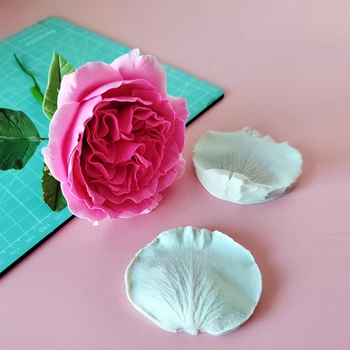 7pcs nastavite Smolo, Keramike, Gline Rose Cvet iz Nerjavečega jekla Venčni Rezalnik Polimer Austin Venčni Veiner Silikonsko Plesni Orodja