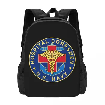 Ameriški Mornariški Bolnišnici Corpsman Preprosta Eleganca Študent šolska torba Nepremočljiva Velike Zmogljivosti Priložnostne Nahrbtnik Potovanja Laptop Nahrbtnik