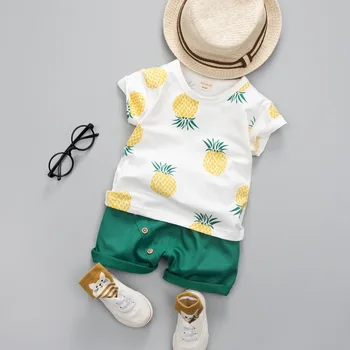 Baby Boy Poletna Oblačila, ki Za Dekle Moda Bombaža, Tiskane Sadje Šport bo Ustrezala T-Majica + Hlače otroška Oblačila