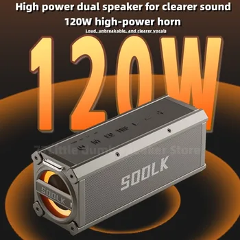caixa de som 120W High Power Bluetooth zvočnik zunanji subwoofer prenosni brezžični zvočnik TWS stereo audio (stereo zvok z mikrofonom