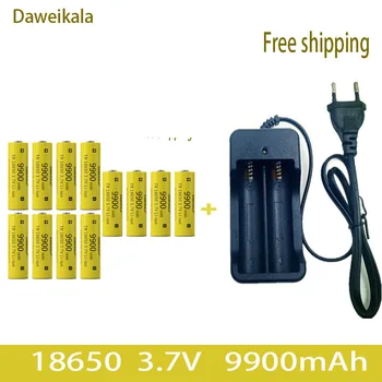 Daweikala 2023 Novo 3,7 V 18650 9900mAh Kapaciteta Litij-Ionska Svetilka, Polnilne Baterije+Polnilec 18650 baterije recharable