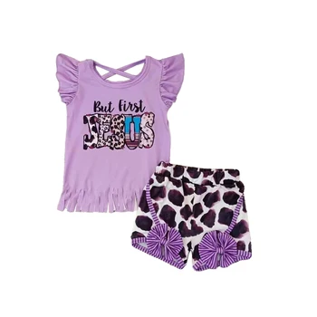 Debelo Otroci, Oblačila, Zahodni Dekleta Določa Leopard Kratek Rokav Cvetlični Bell Hlače Boutique Obleke