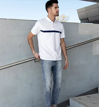 DZ3398 poletje nova moška Polo Majica moška kratka sleeved Beaded bombaž white River T-shirt.