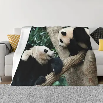 Fu Bao Fubao Panda Živali Odejo Mehki Pliš Flanela Runo Vrgel Odeje za Spalnico Potovanja