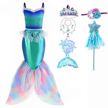Halloween Carnival Kostumi deklica Vestidos Cosplay Oblačila za Dekleta Ariel Princesa Obleko Otroci Fancy Rojstni dan