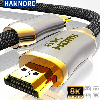 Hannord HDMII-Združljiv Kabli 8K V2.1 Cable1m 2m 3m 8K 60Hz 4K 120Hz 3D HDR 48Gbps Hi-fi HDMI HDCP 2.1 Kabel za TV-PC