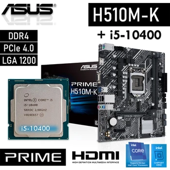 i5 10400 Namizje CPU + Prime H510M K matični plošči Combo Kit LGA1200 D4 PCIe4.0 Placa-Mãe 6 Jedro 12 Nit Intel Procesor Set