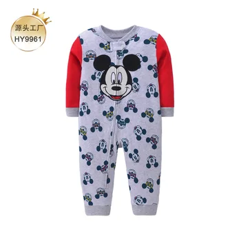 Jeseni Baby Dolgimi Rokavi Jumpsuit Novorojenčka Fantje Dekleta Romper Mickey Mouse Baby Jumpsuit Otrok Oblačila, otroška Oblačila