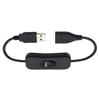 Kabel USB 28 cm USB 2.0 Moški Ženski Podaljšanje Polnilnih Črni Kabel pa S Vklop IZKLOP Kabla USB Lučka USB Ventilator