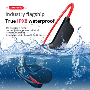 Kostno Prevodnost Slušalke Bluetooth Brezžične IPX8 Nepremočljiva MP3 Predvajalnik, Hi-fi Uho-kavelj Slušalke Z Mikrofonom Slušalke Za Plavanje