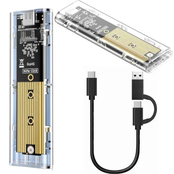 M. 2 NVME PCIe NGFF SATA Dual Protokol SSD Primeru Jasno, USB Tip C 10Gbps PCI-E M2 SSD Pregleden Zunanje Ohišje za Trdi Disk Polje