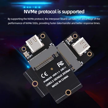 NVME Riser Odbor 20Gbps M. 2 Tip C SSD Adapter USB3.2 Gen2x2 Adapter svet ASM2364 2000MB/s za SSD 2230/42/60/80 Dropship