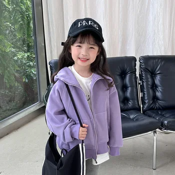 Otroci Oblačila Otroci Plašč korejskem Slogu 2023 Jeseni Bombaž, Oblazinjeni Svoboden Priložnostne Preprosta Modna Hoodie za Fante in Dekleta