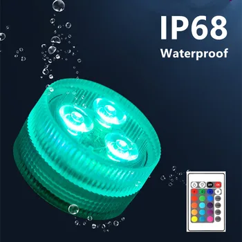 Podvodne Luči IP68 Vodotesen Led Bazen Svetlobe, IR Daljinski upravljalnik Ribolov Svetlobe Vaza Podmornica Svetlobe Dekoracijo Zunanja Razsvetljava