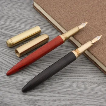 razkošno kakovost medenina klasičnih nalivno pero, Rdeče lesa Hruškovega Rosewood golden črnila in peresa, Pisalne Študentski Pisarni šolske potrebščine