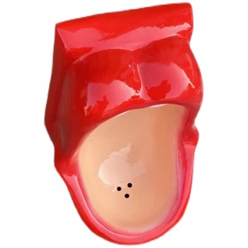 Rdeče Ustnice Urina Pokal Pokaže Pisoar Osebnost Pisoar Plenic Zajema Ustvarjalne Usta Obliko Plenic Pokrov