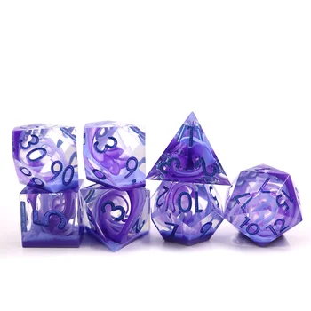 RPG polyhedral po meri oster rob, modro, vijolično pare kock