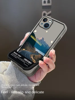 Scenic Sneg Gorskih Primeru Telefon z Oporo za iPhone 14 13 12 11 Pro Mini XS Max 8 7 Plus X XR Shockproof Pokrov