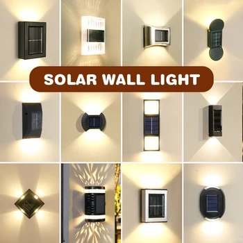 Solarni Vrtni Zid Lučka LED na Prostem Nepremočljiva Nočne Luči za Ograjo Balkona Poti Krajine Dekor Razsvetljavo Svetilka