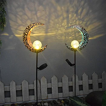 Sončne Luči na prostem Luna Sonce Pravljice Luči Nepremočljiva Vrt Sončni svetlobi Dekor Kovinsko Retro Svetilka za Zunanjo Tabela Teras Travnik Dvorišče