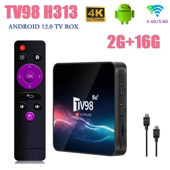 TV98 TV Box 2G+16 G 2.4 G &5G Wifi Allwinner H313 4Kx2k Android 12 Set-Top Box TV98 Media Player Trajne NAS Plug