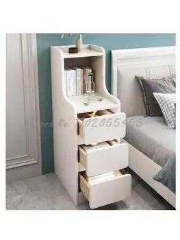 Vse masivnega lesa nočno omarico enostaven in sodoben 2021 novi luči luksuzni mala spalnica postelji shranjevanje kabinet ultra ozka omarica