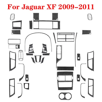Za Jaguar XF 2009 2010 2011 Ogljikovih Vlaken Črne Nalepke Avto Notranje Dekorativne AccessoriesCenter Nadzorna Plošča nadzorno ploščo Orodja