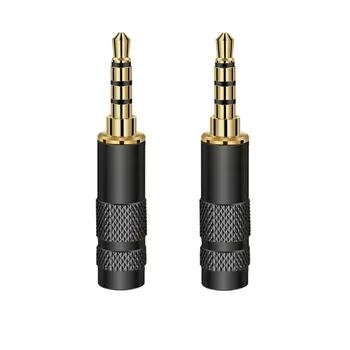 Črna 3,5 mm izhod za Slušalke Priključite Avdio Priključek 3 4 Pole TRS TRRS pozlačeni Bakreni DIY Slušalke Napajalnik za 6,0 mm Žica Luknjo Aux Kabel